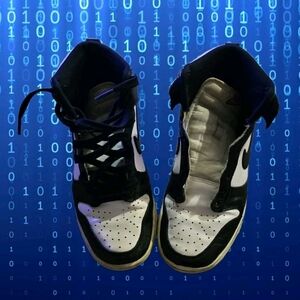 Nike Dunk Sneakers Vintage Y2k Mens 7 High Panda White Black Trainers Basketball